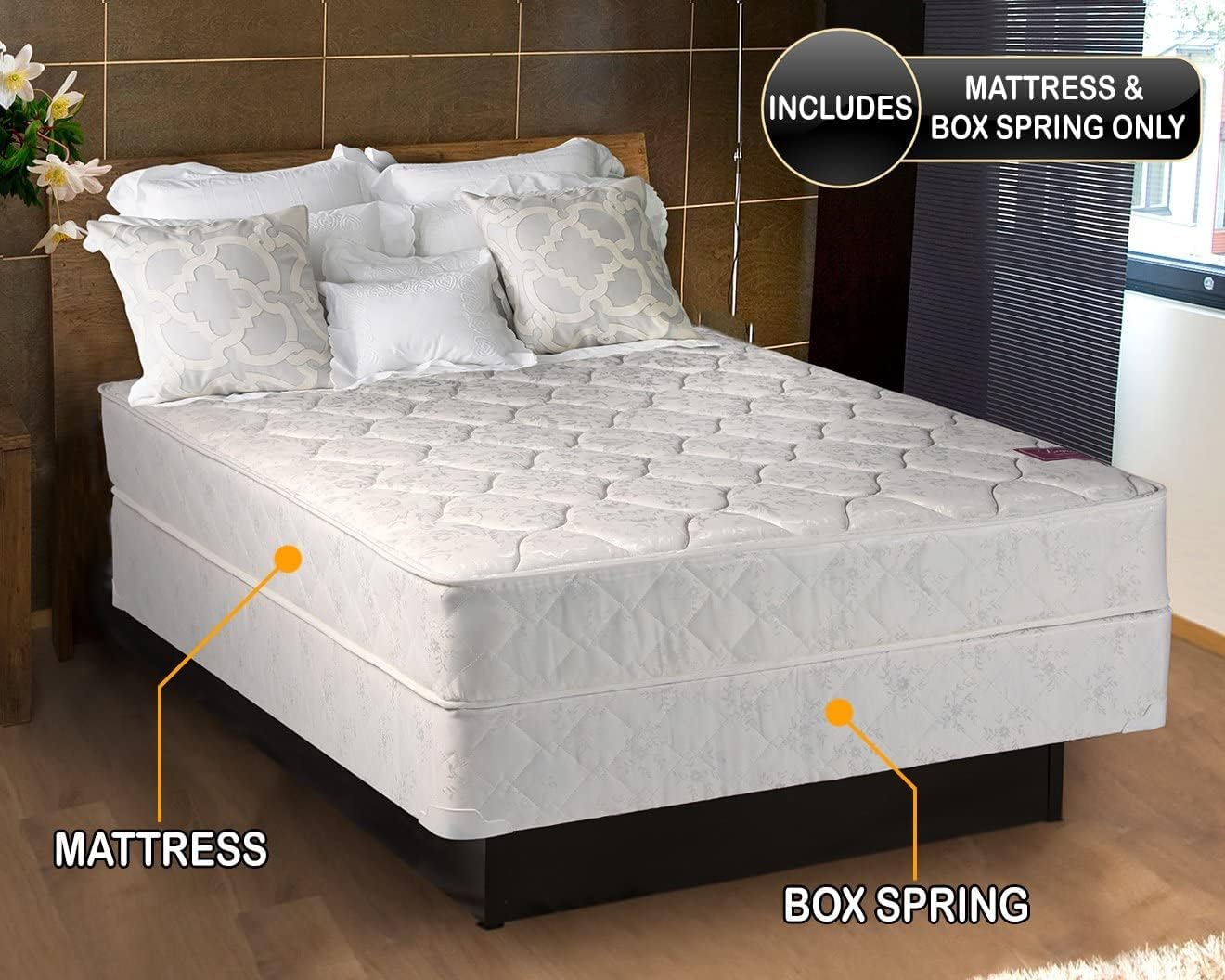 DS Solutions USA Legacy Full Size Mattress Set with Bed Frame