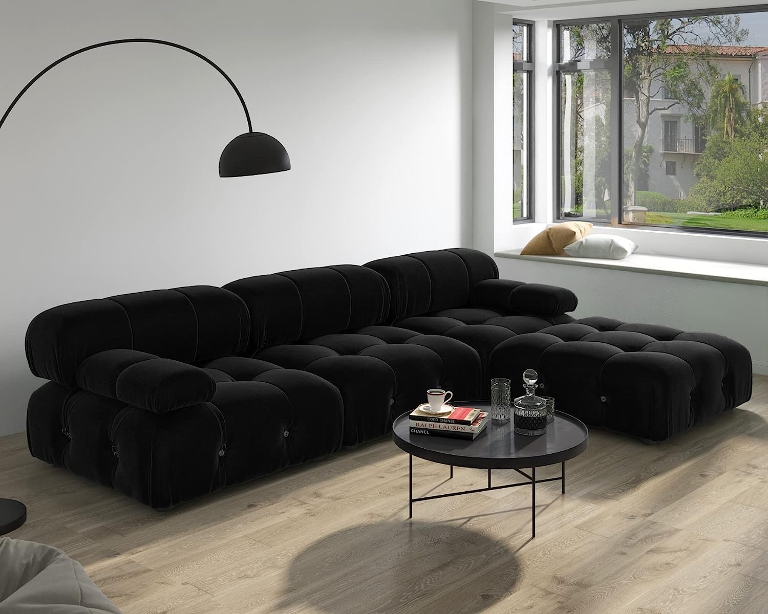JACH 104 Inch Modern Sectional Sofa with Ottoman