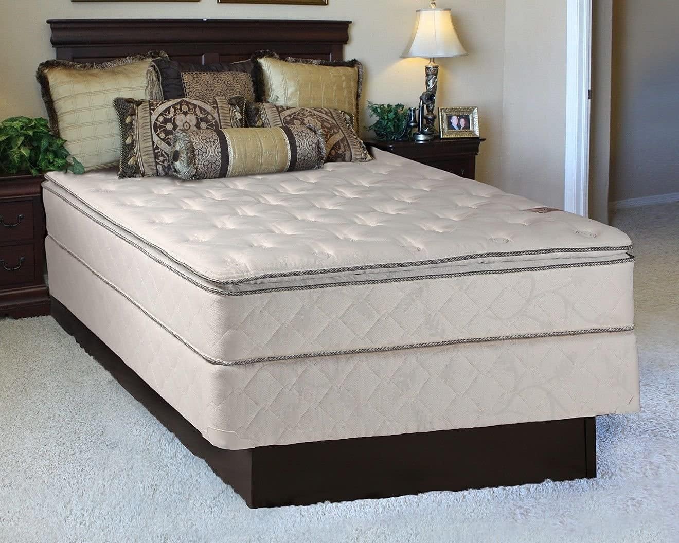 Dream Solutions USA Sunset Plush Pillowtop Full Mattress Set with Cover Protector