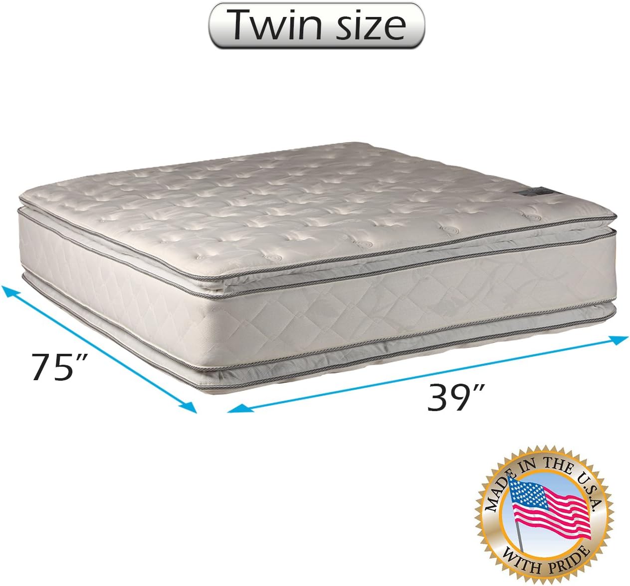Dream Solutions USA DS USA Gentle Plush Twin Mattress with Cover Protector