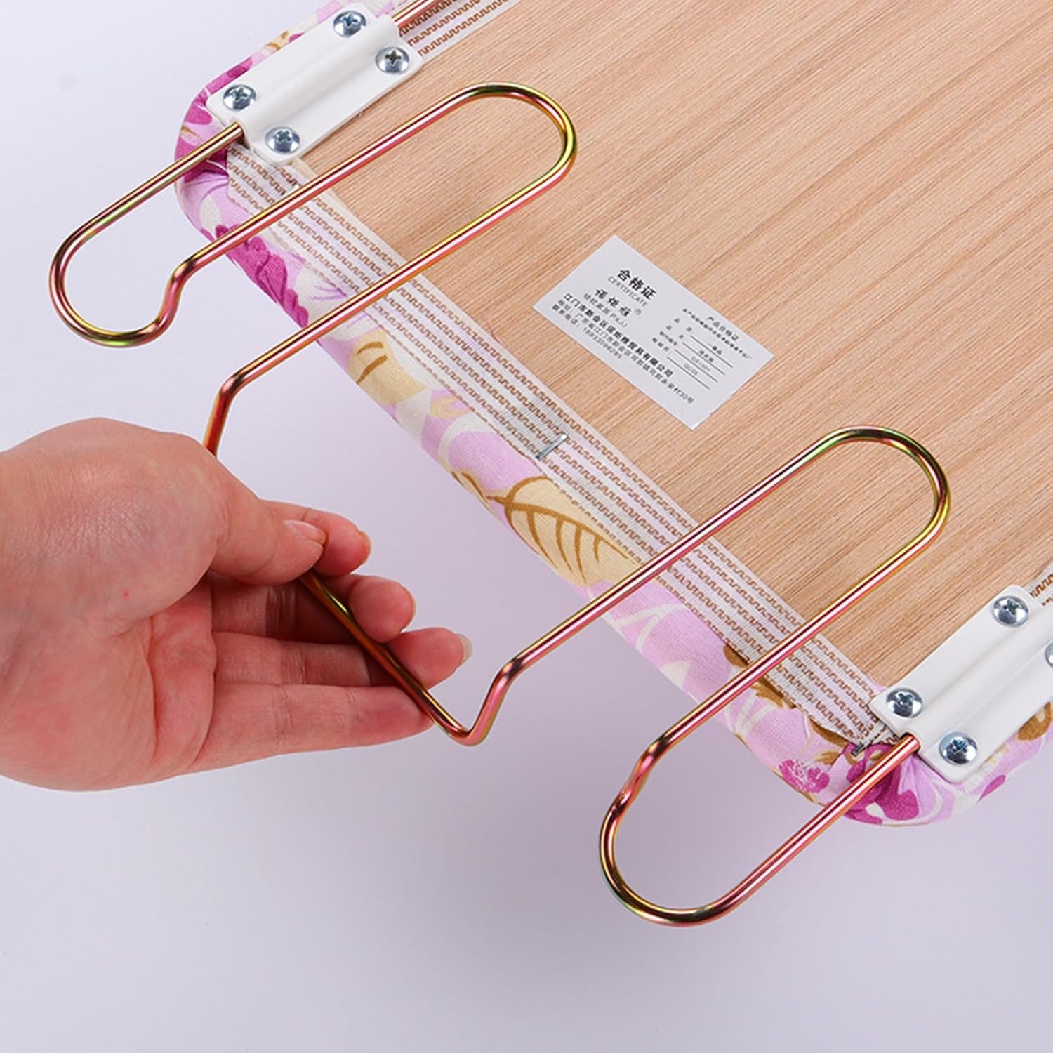 HEVIRGO Foldable Ironing Board with Anti-Slip Feet and Heat-Resistant Cover