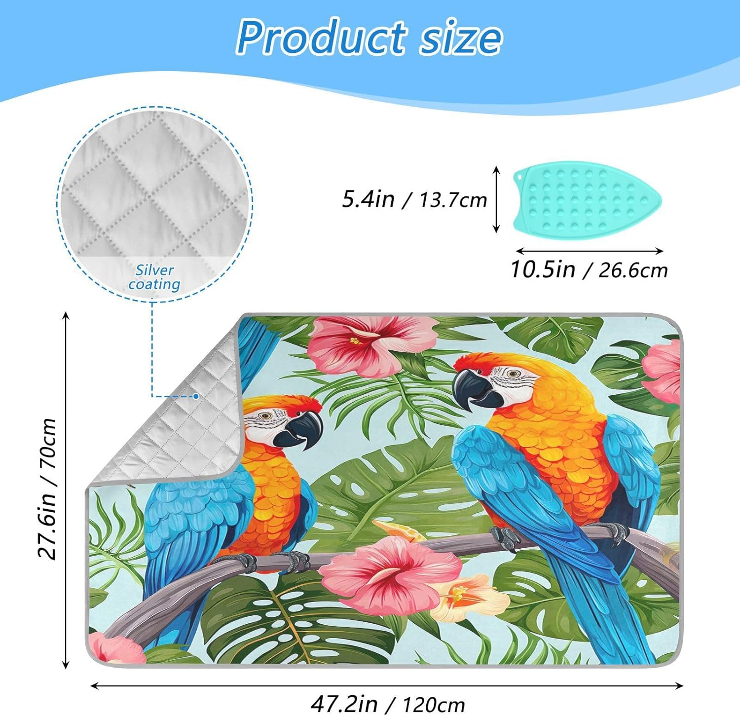 GAIGEO Parrots on Palm Portable Ironing Mat