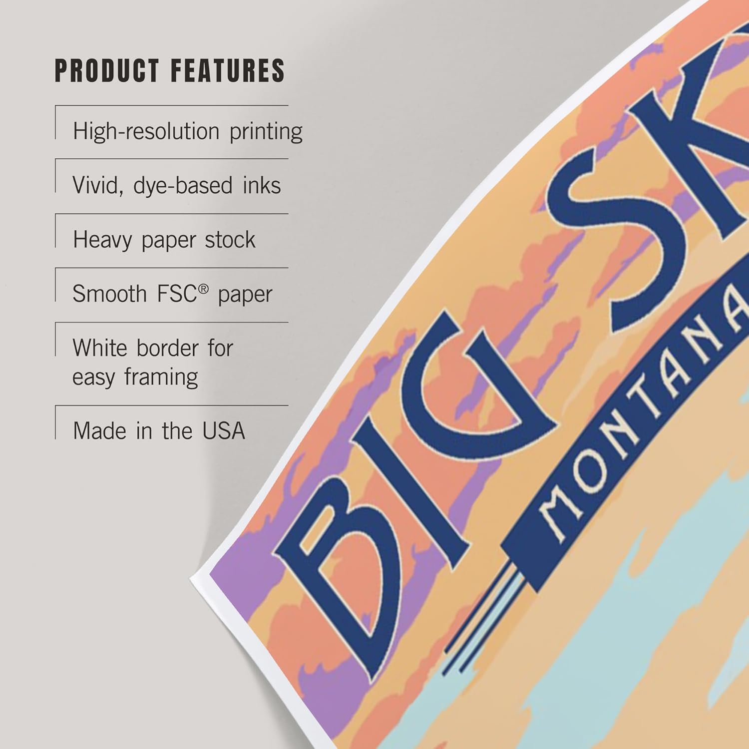 Lantern Press 12x18 Inch Art Print Big Sky Montana Canoe Lake