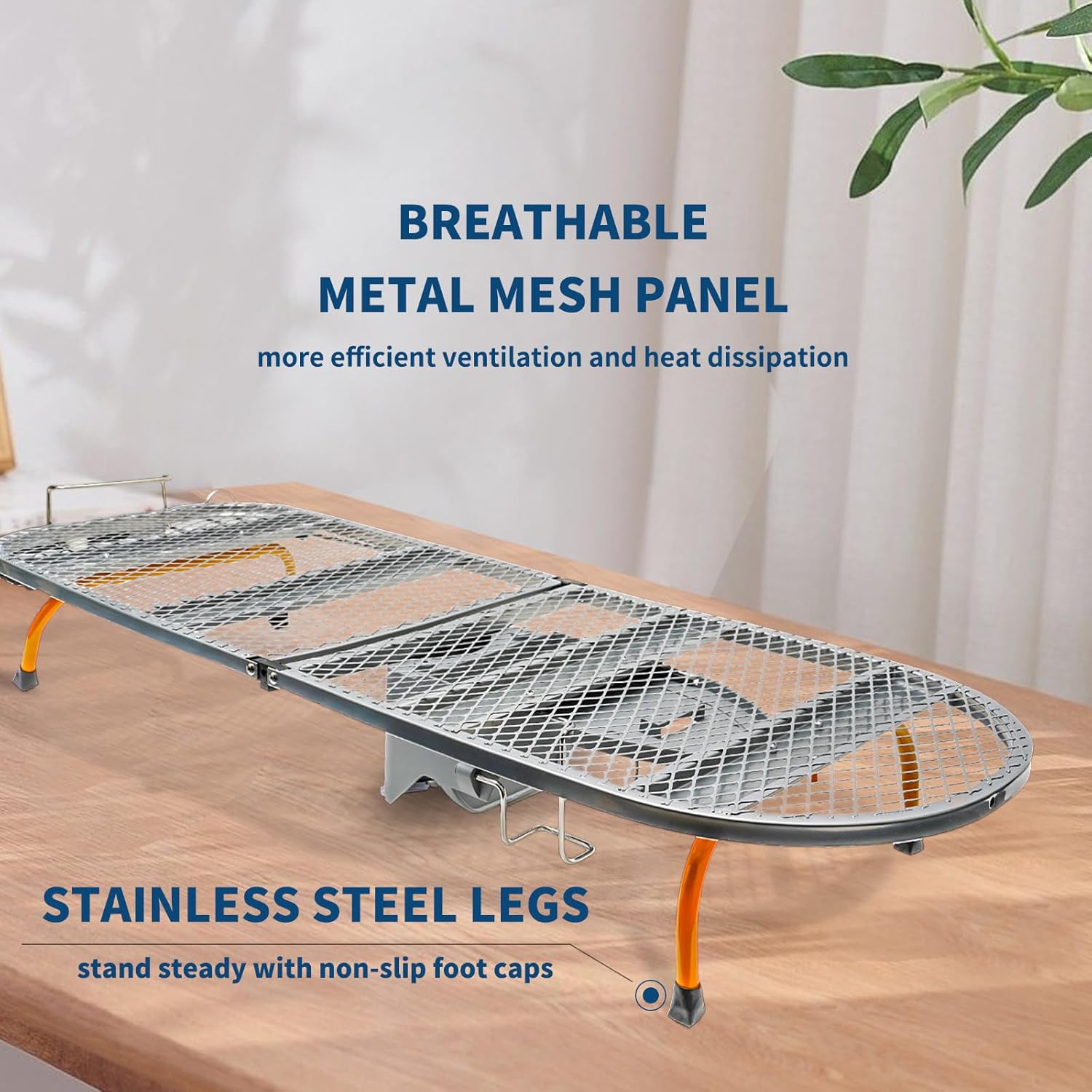 Compact Folding Ironing Board with Iron Holder and Rest