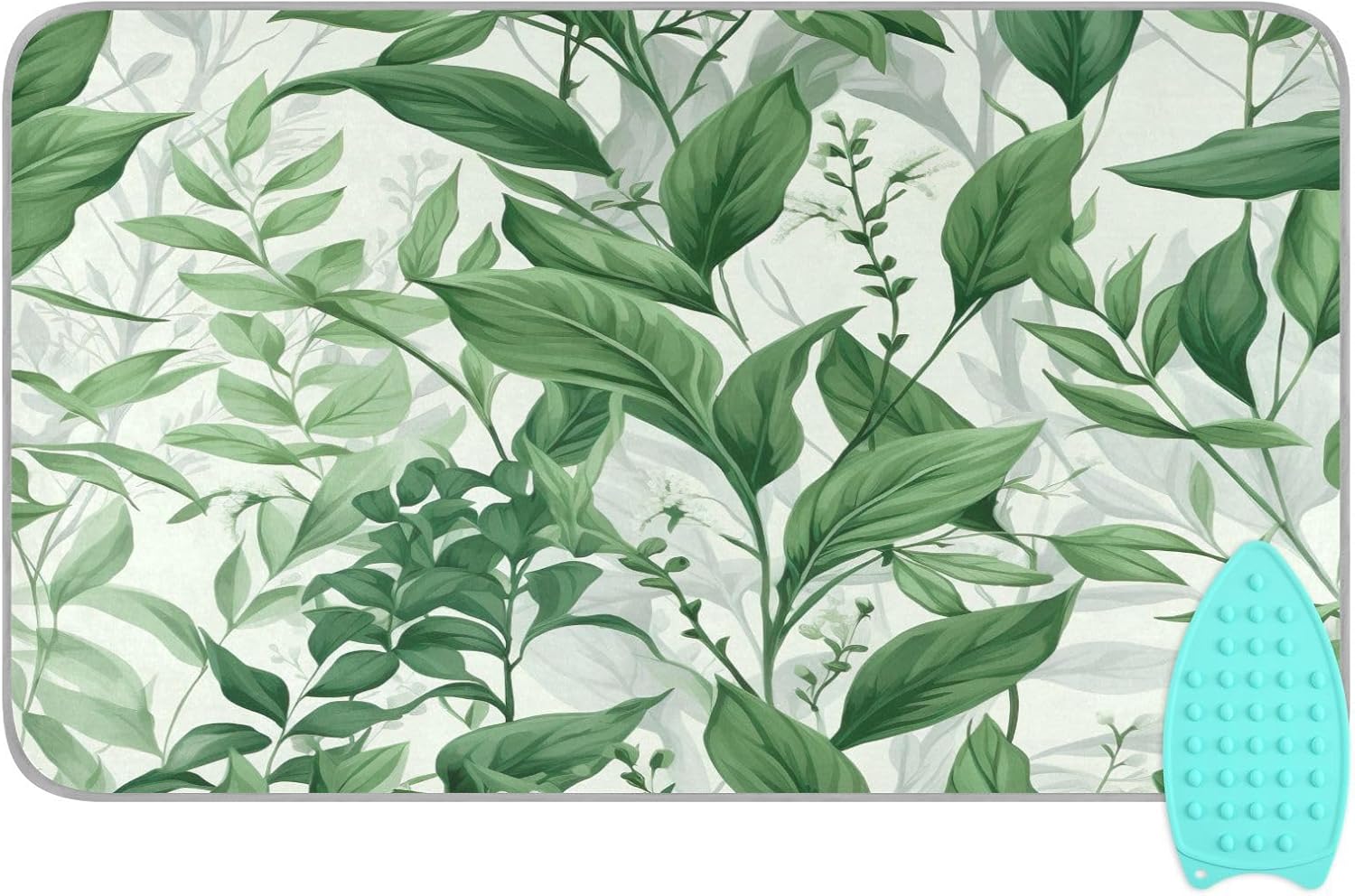 Green Plants and Leaves Ironing Mat Foldable Durable