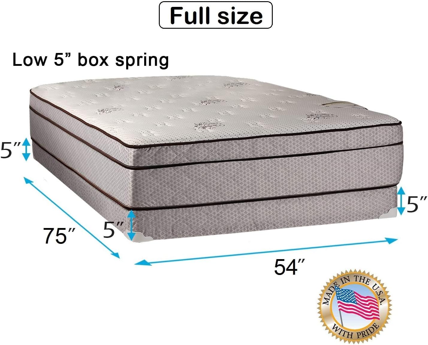 DS USA Fifth Ave Foam PillowTop Mattress Set with Box Spring