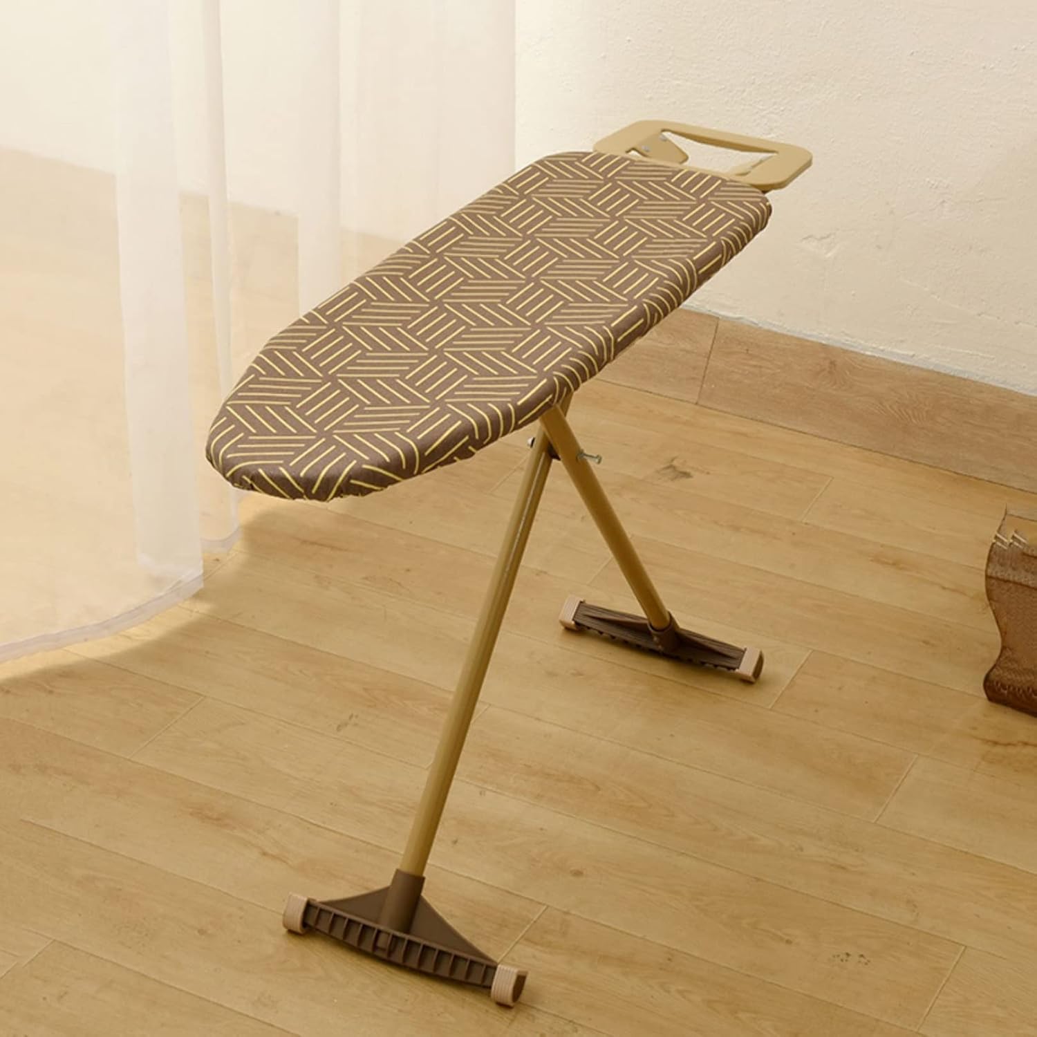 Golden Frame Ironing Board with T-Leg and Adjustable Height
