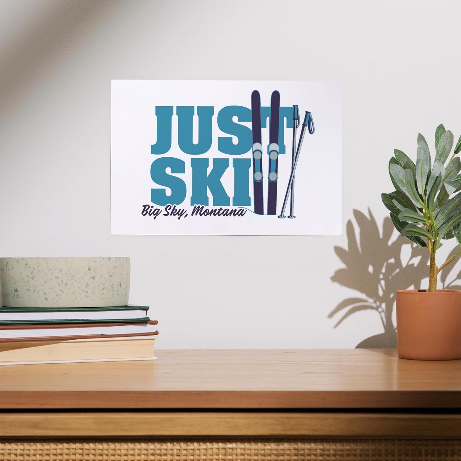 Lantern Press 8x12 Art Print Big Sky Montana Ski