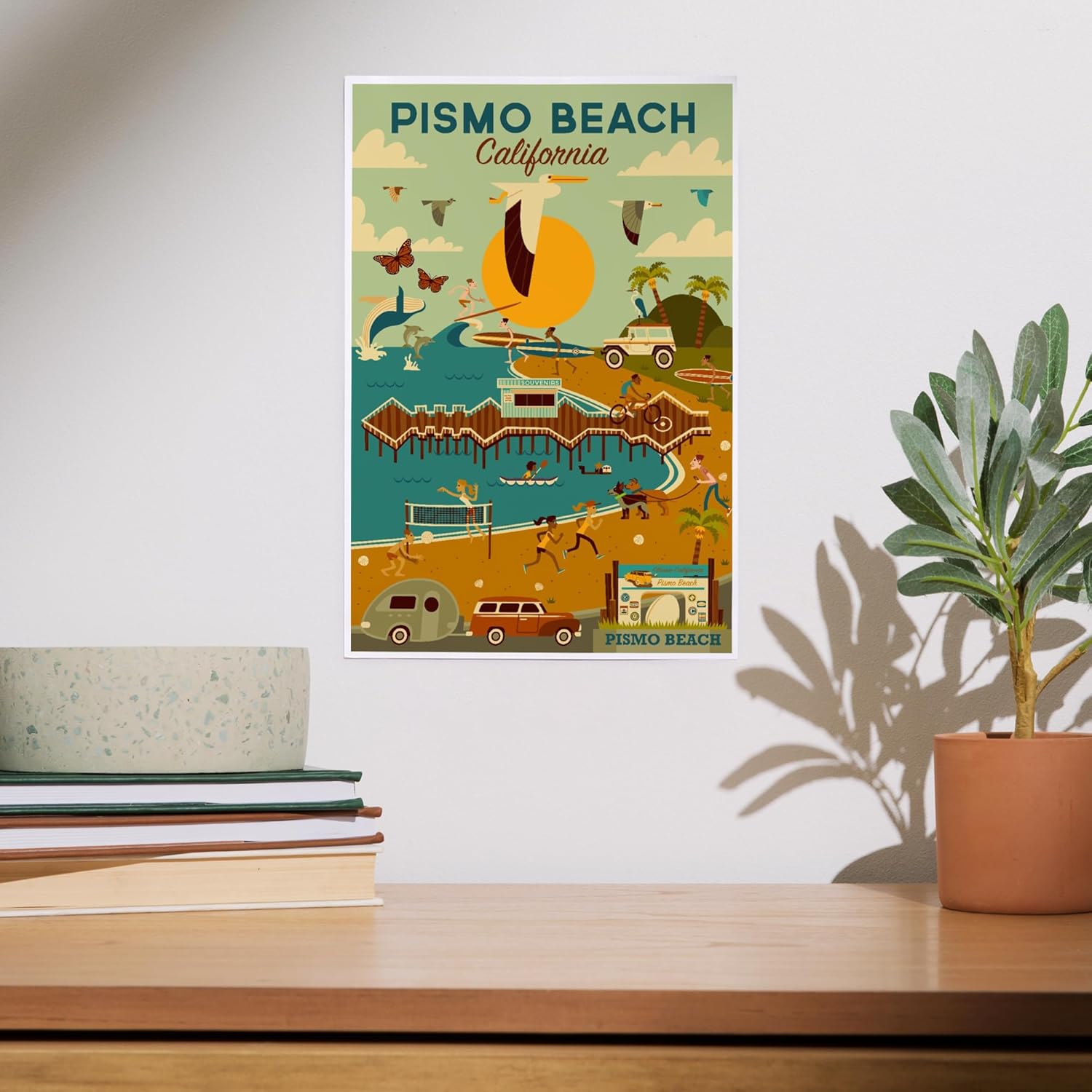 Lantern Press 8x12 Art Print Pismo Beach Blue Sky