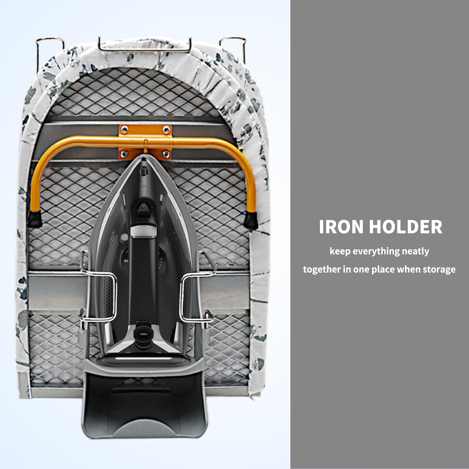 Compact Folding Ironing Board with Iron Holder and Rest