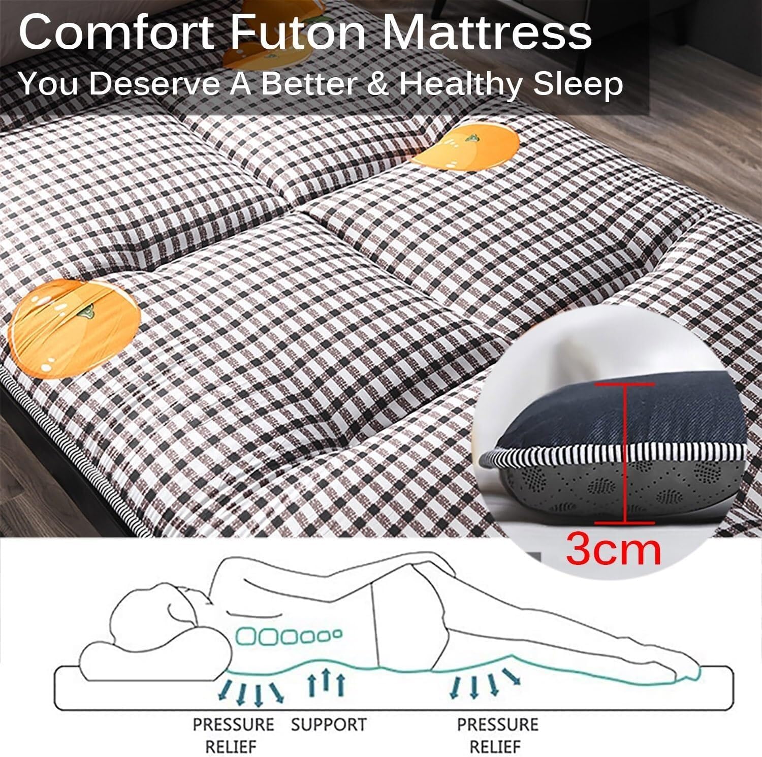 Japanese Style Portable Folding Floor Mattress for Home and Travel