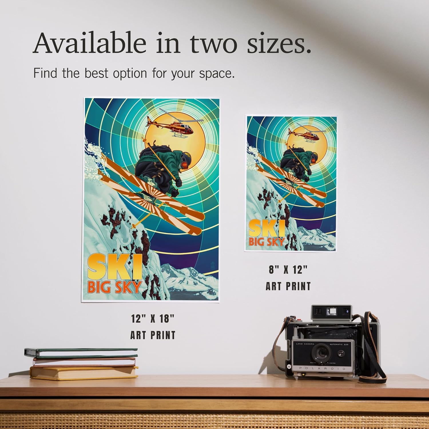 Lantern Press 8x12 Art Print Big Sky Montana Heli-Skiing