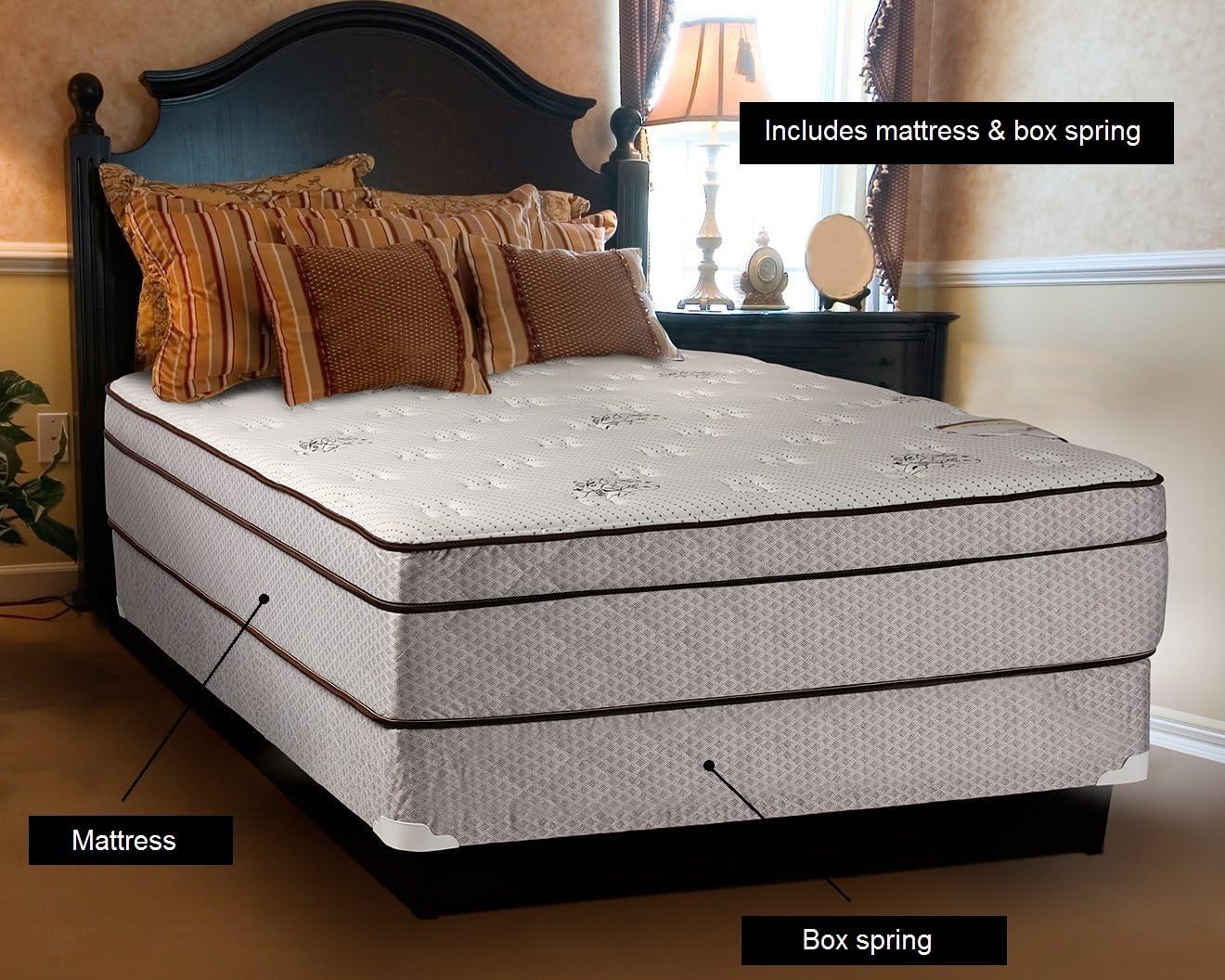 DS USA Fifth Ave Foam PillowTop Mattress Set with Box Spring