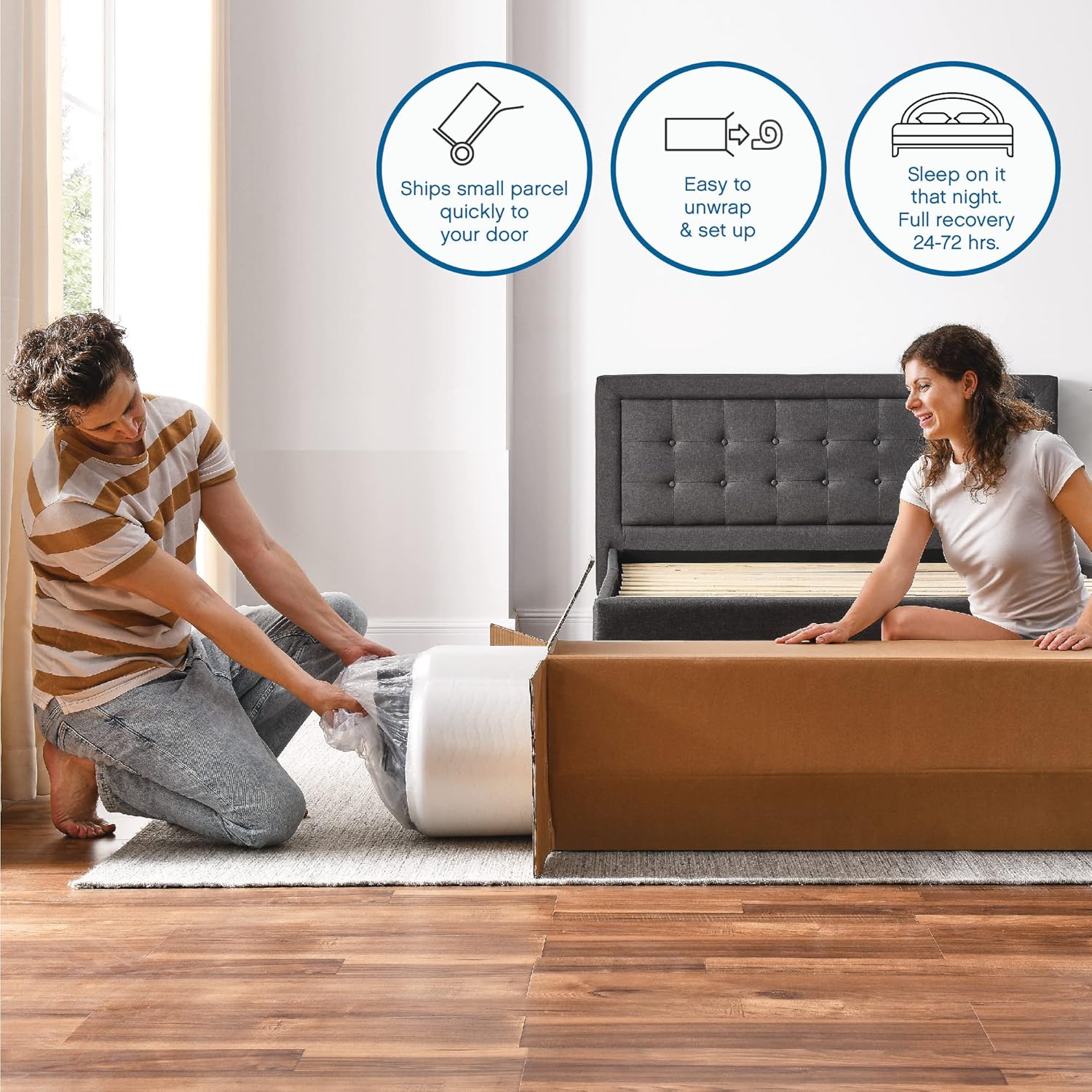 Cool Gel Memory Foam Mattress California King with 2 Pillows