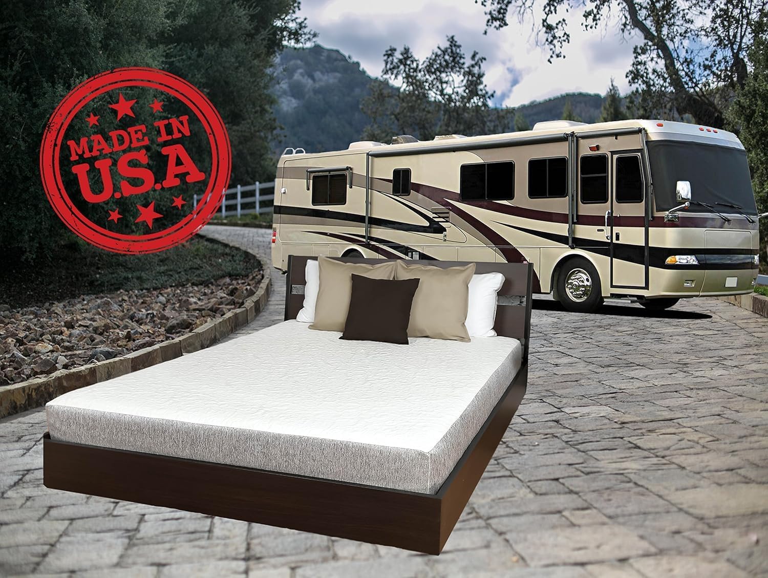 Travel Happy 8 Inch King Mattress with Graphite Gel Memory Foam
