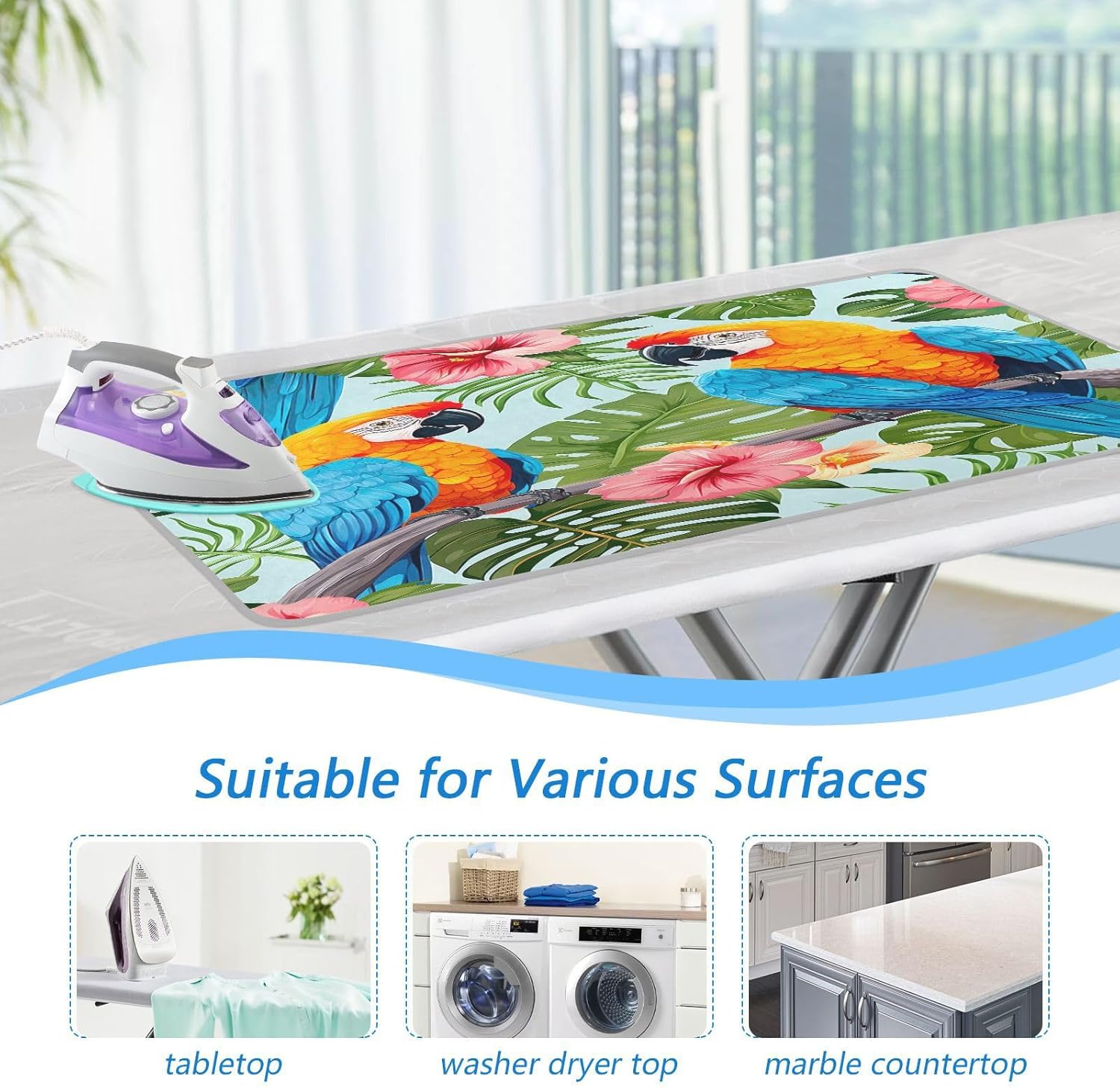 GAIGEO Parrots on Palm Portable Ironing Mat