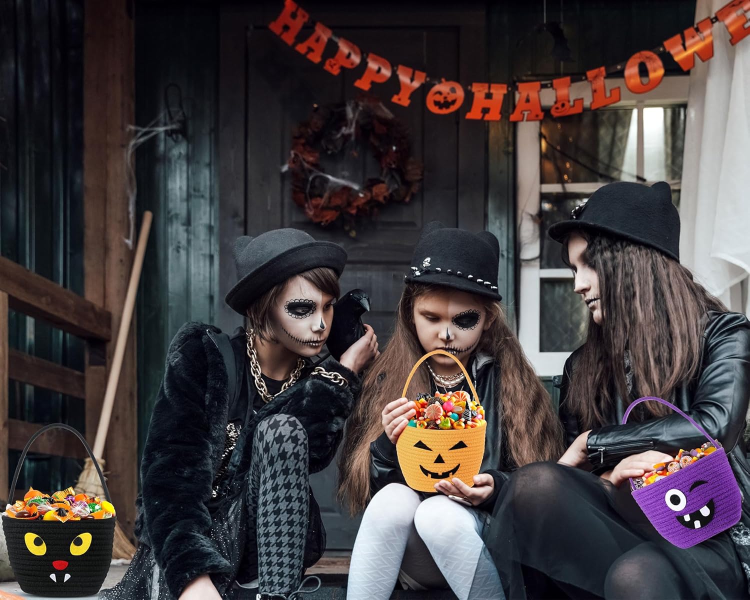 Halloween Trick or Treat Basket with Handle