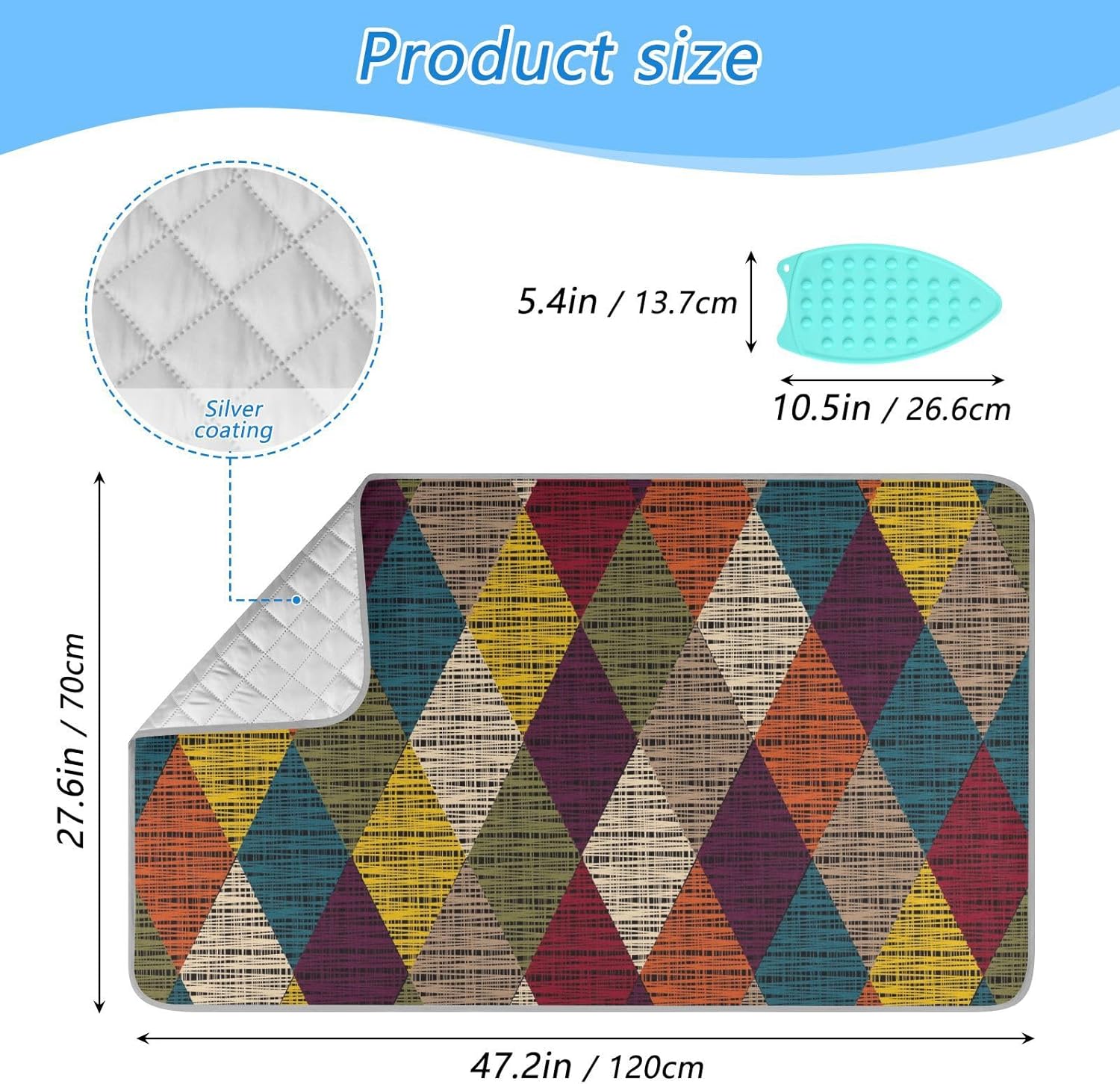 CuwrYet Ironing Mat Portable Travel Ironing Pad