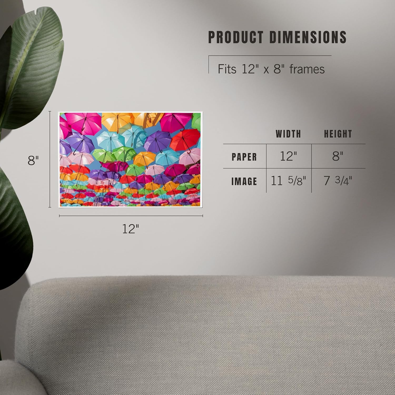 Lantern Press 8x12 Art Print of Colorful Umbrellas