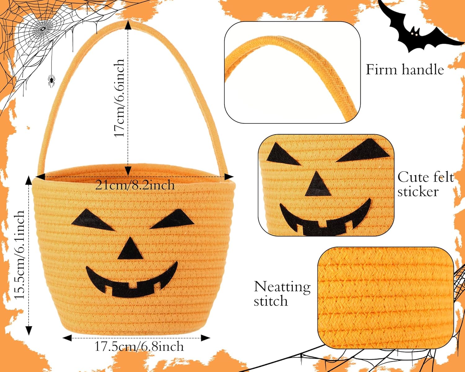 Halloween Trick or Treat Basket with Handle