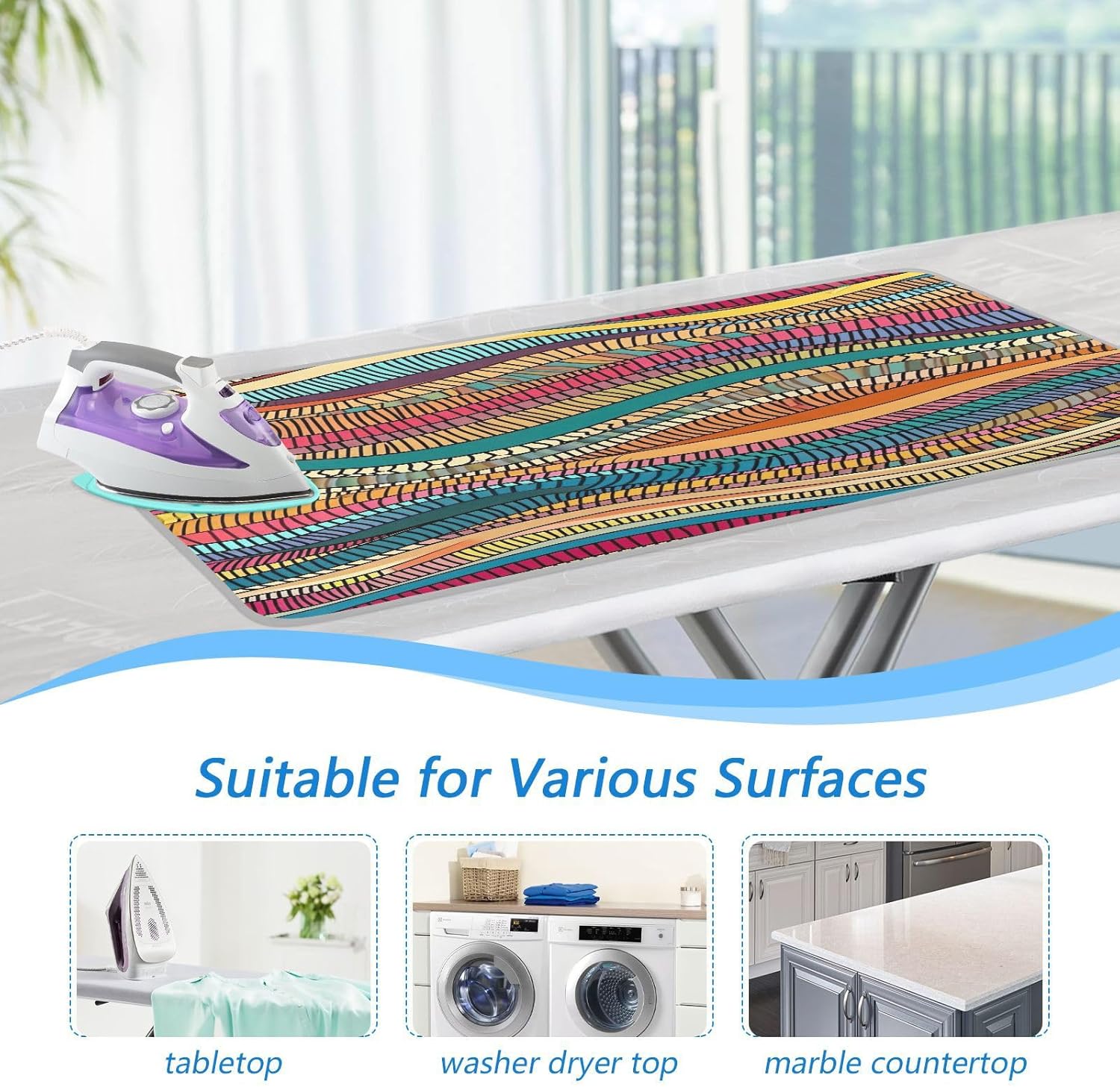 GAIGEO Wavy Portable Ironing Pad with Heat Resistant Silicone