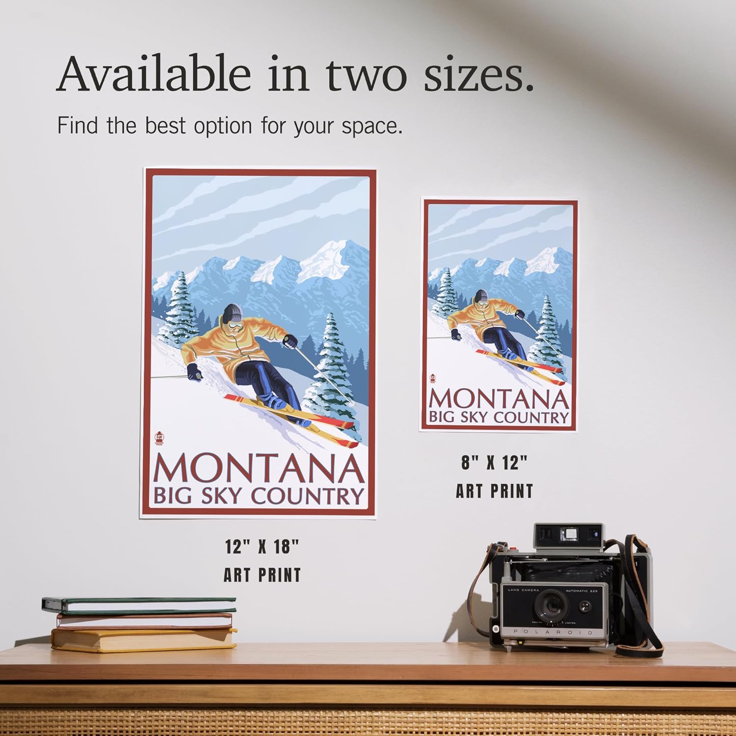 Lantern Press 8x12 Art Print Montana Big Sky Country Downhill Skier