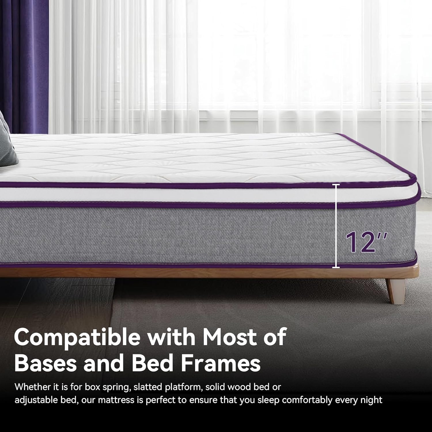 OOTDAY 12 Inch Hybrid Mattress with Cooling Memory Foam and Pocket Spring