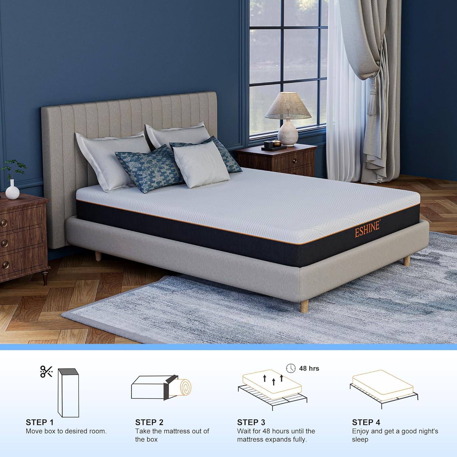ESHINE Queen 10 Inch Gel Memory Foam Mattress in a Box
