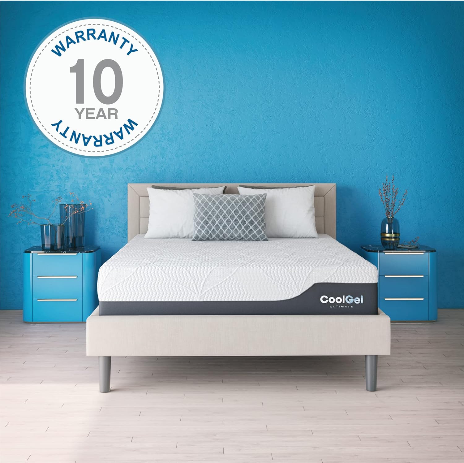 Cool Gel Memory Foam Mattress California King with 2 Pillows