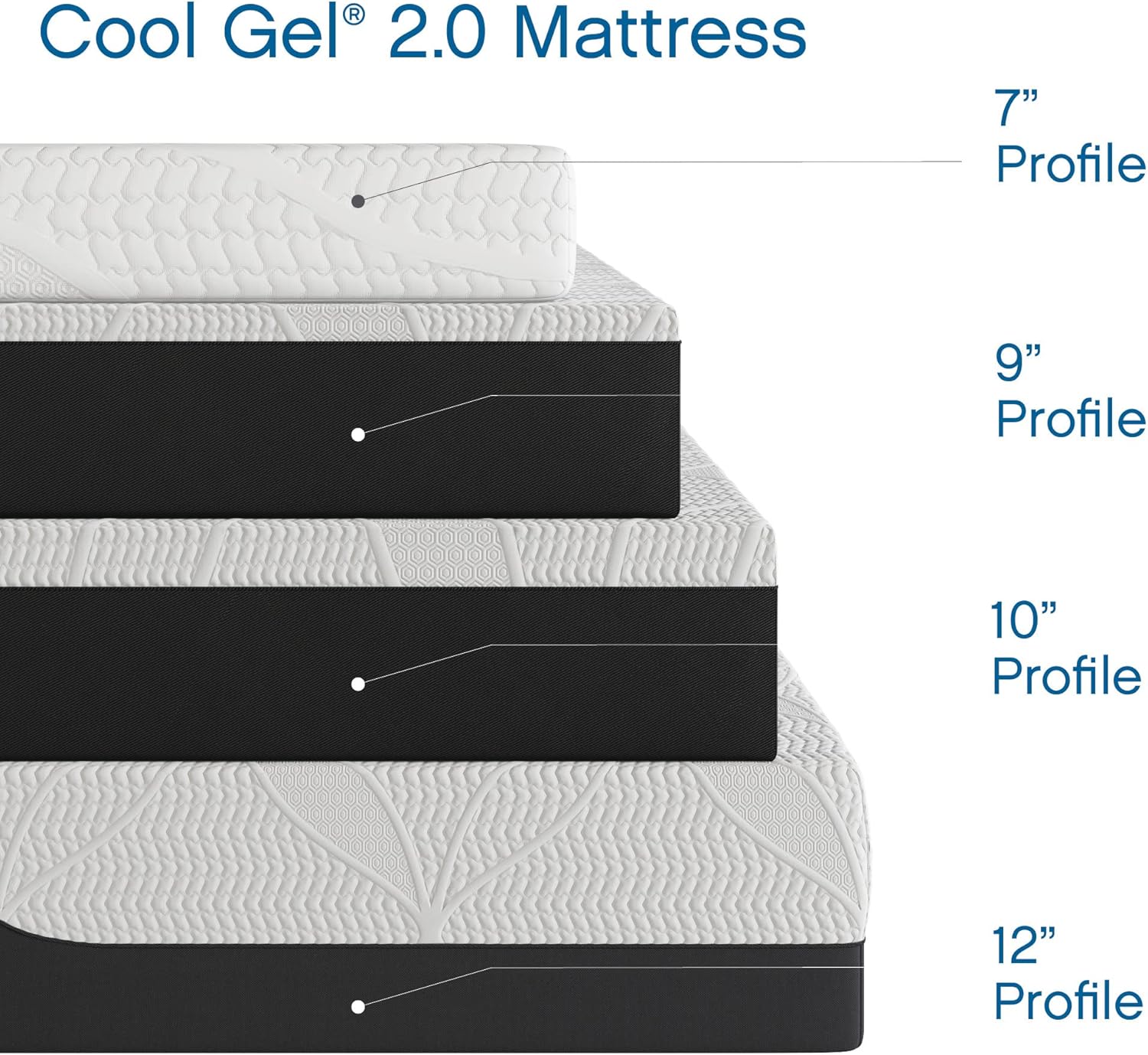 Cool Gel Memory Foam Mattress California King with 2 Pillows