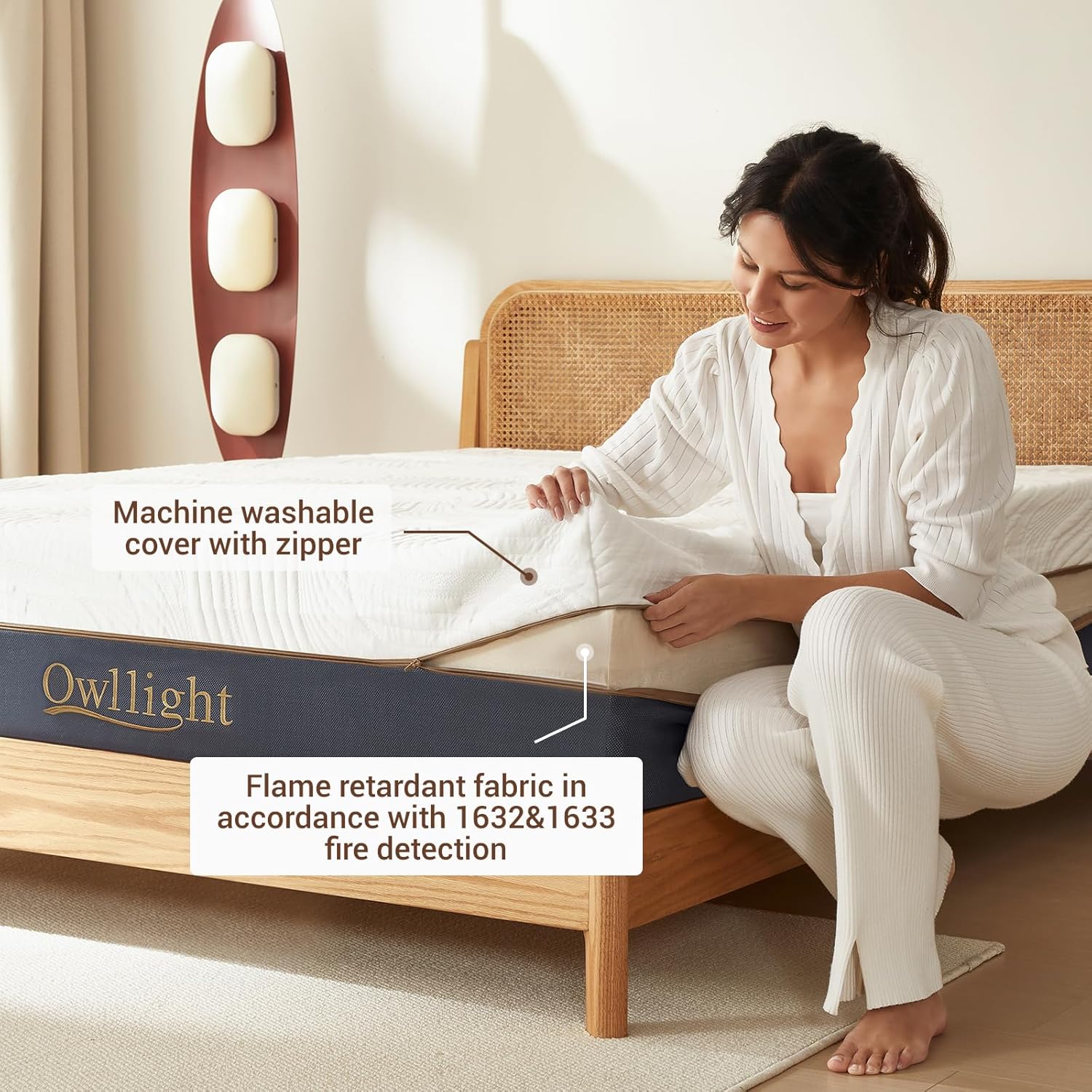 Owllight King 12inch Mattress with Cooling Gel and Bamboo Charcoal