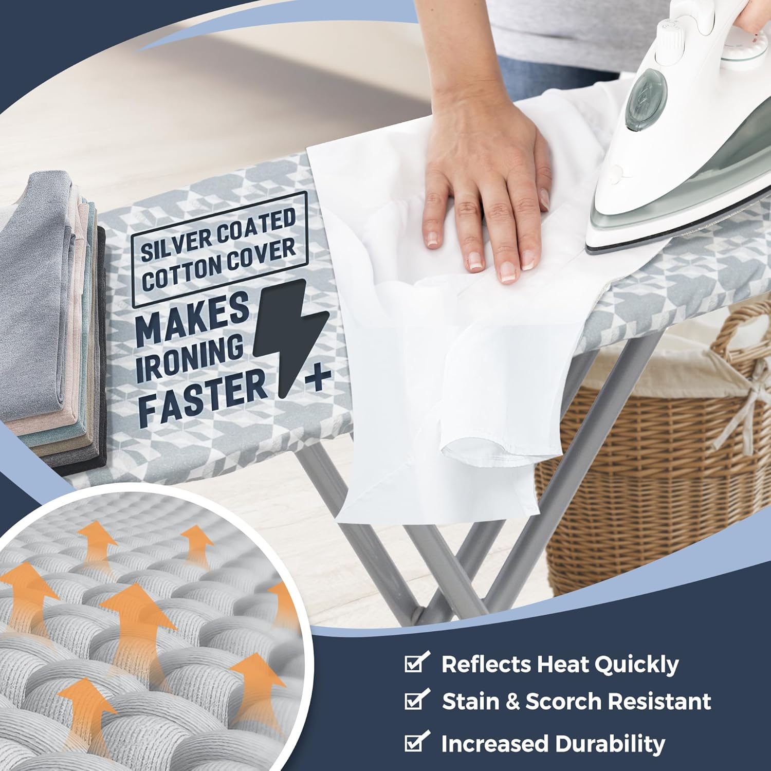 STO STO 45 x 14 Inch Ironing Board with Iron Holder