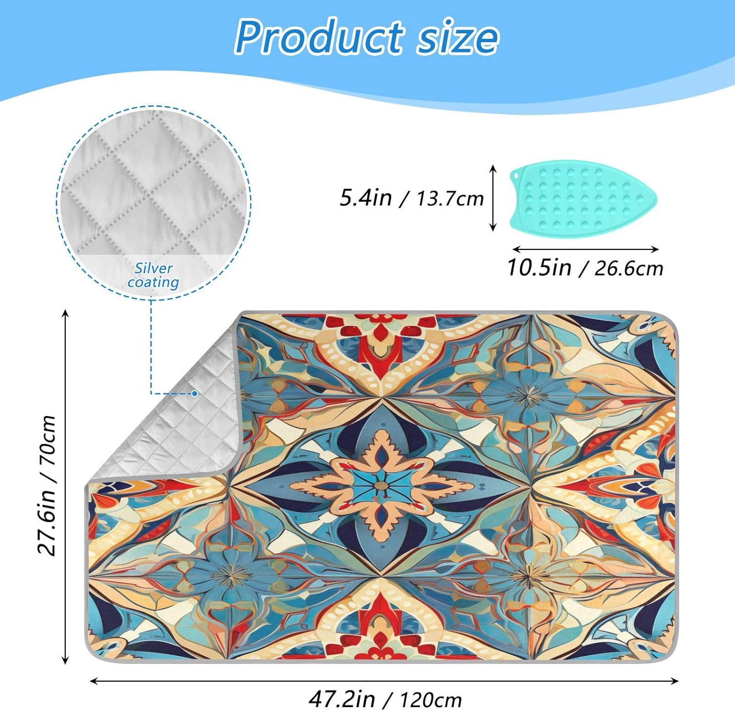 GAIGEO Colorful Geometric Ironing Mat Blanket