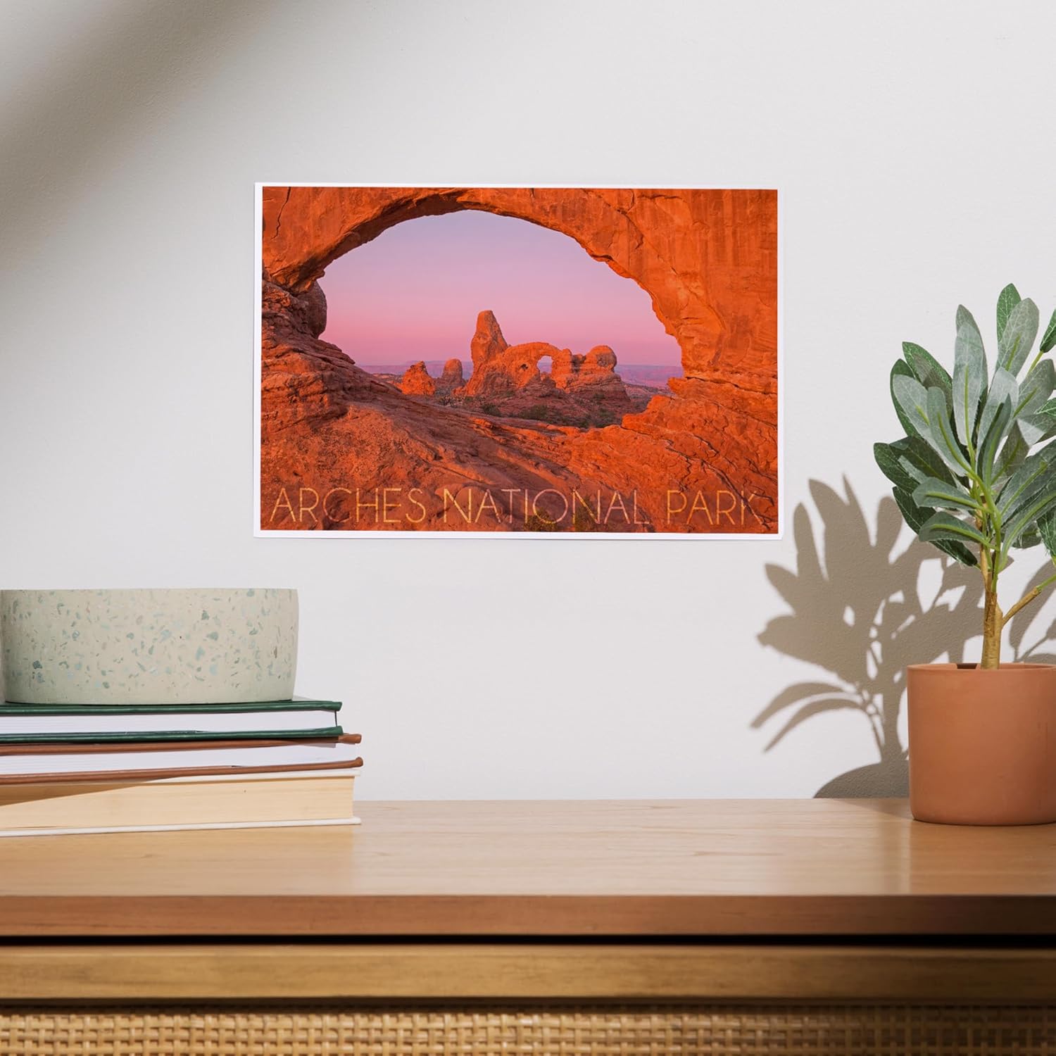 Lantern Press 8x12 Art Print Arches National Park Utah Pink Sky