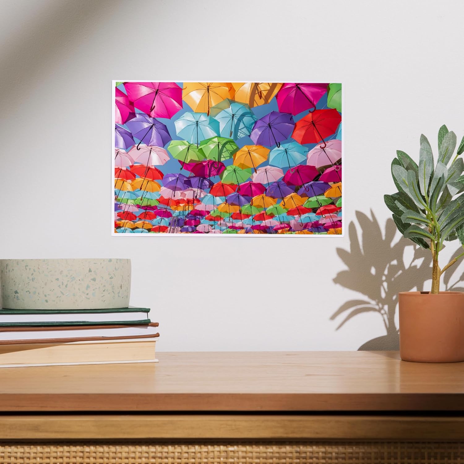 Lantern Press 8x12 Art Print of Colorful Umbrellas