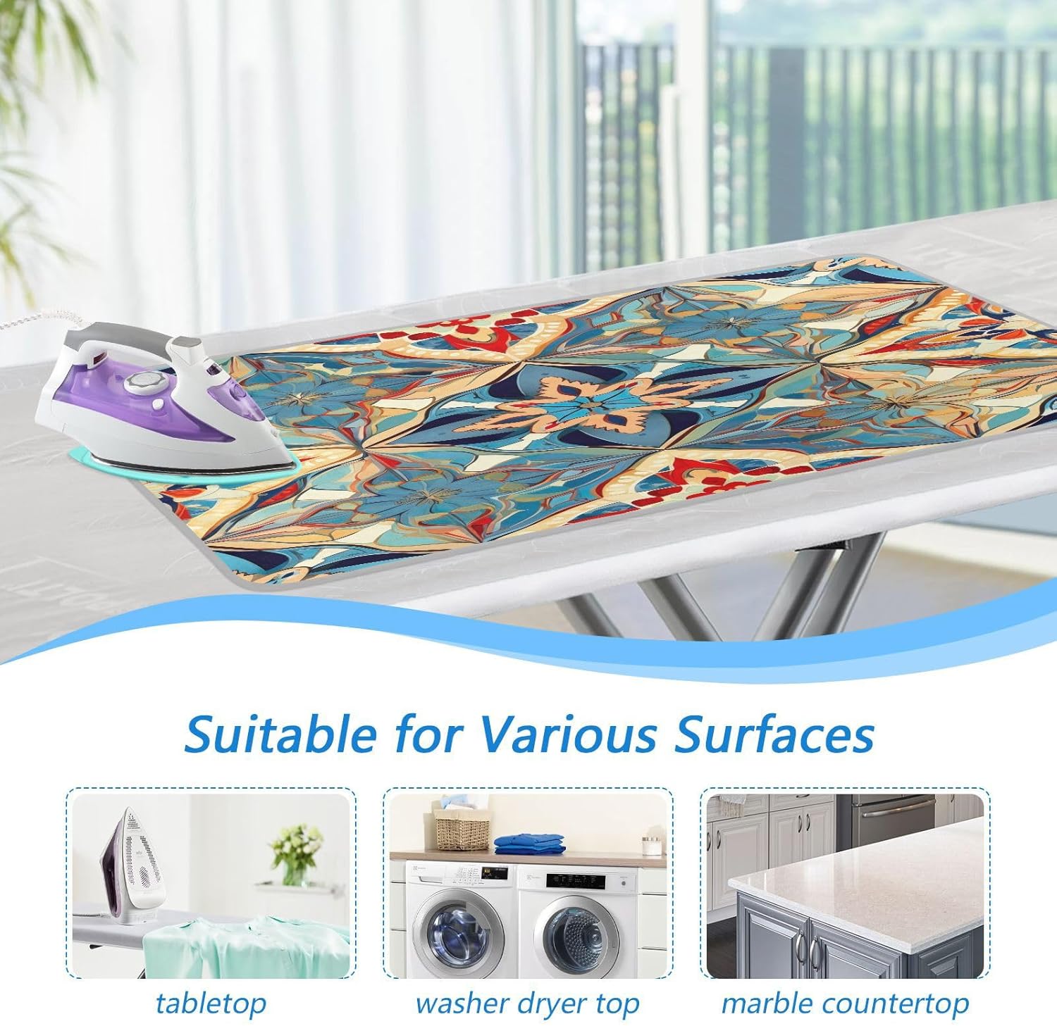 GAIGEO Colorful Geometric Ironing Mat Blanket