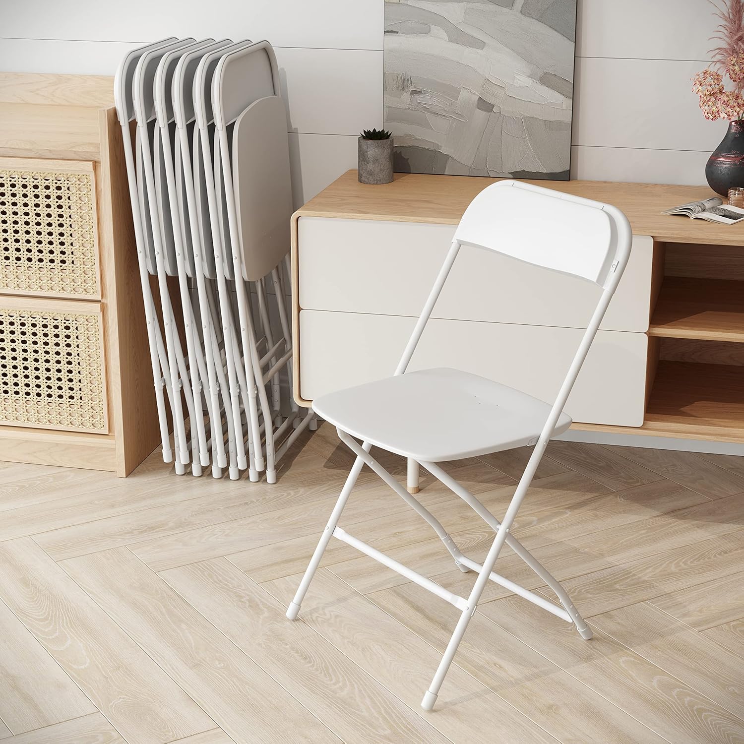 Flash Furniture Hercules Series Folding Chairs Set of 6 White