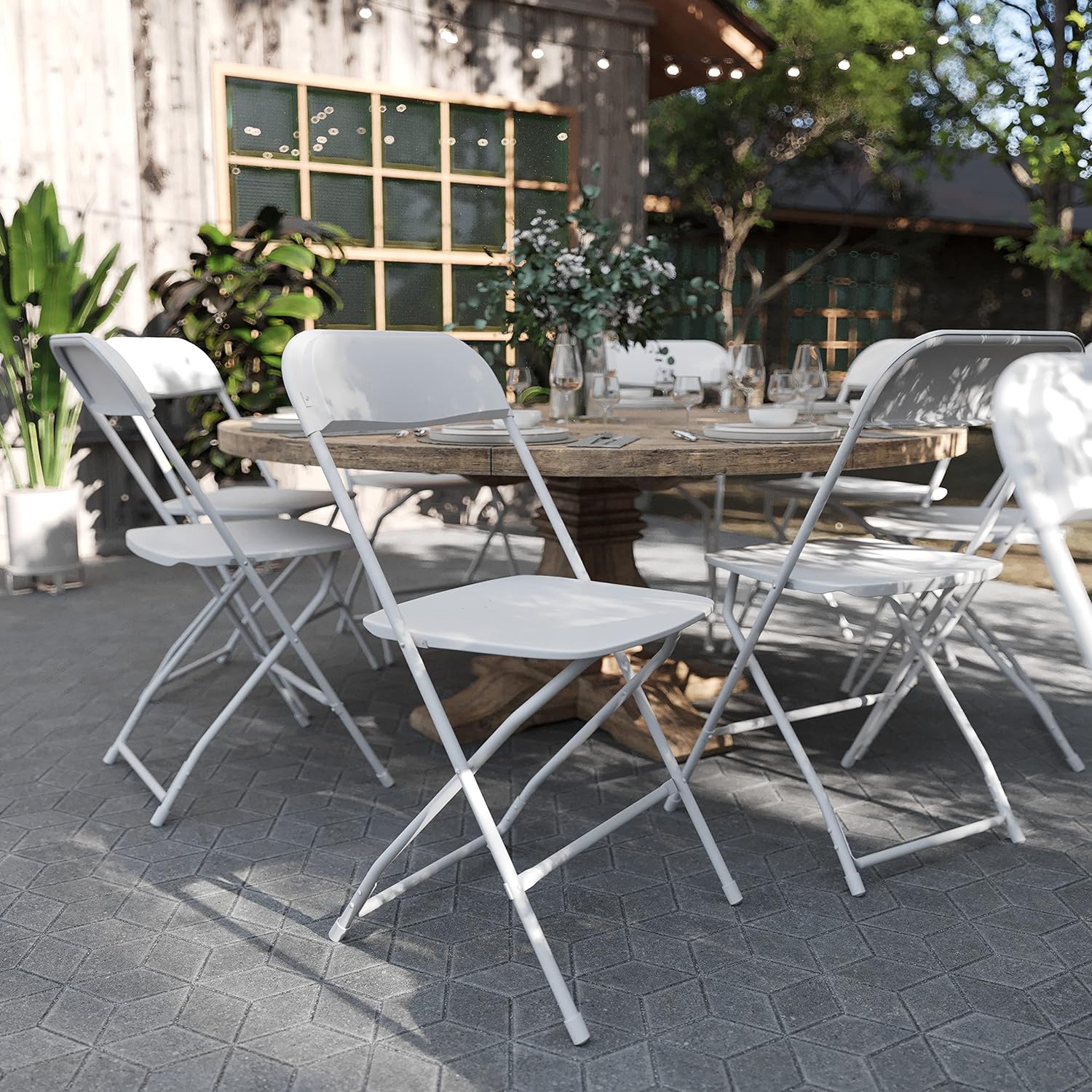 Flash Furniture Hercules Series Folding Chairs Set of 6 White