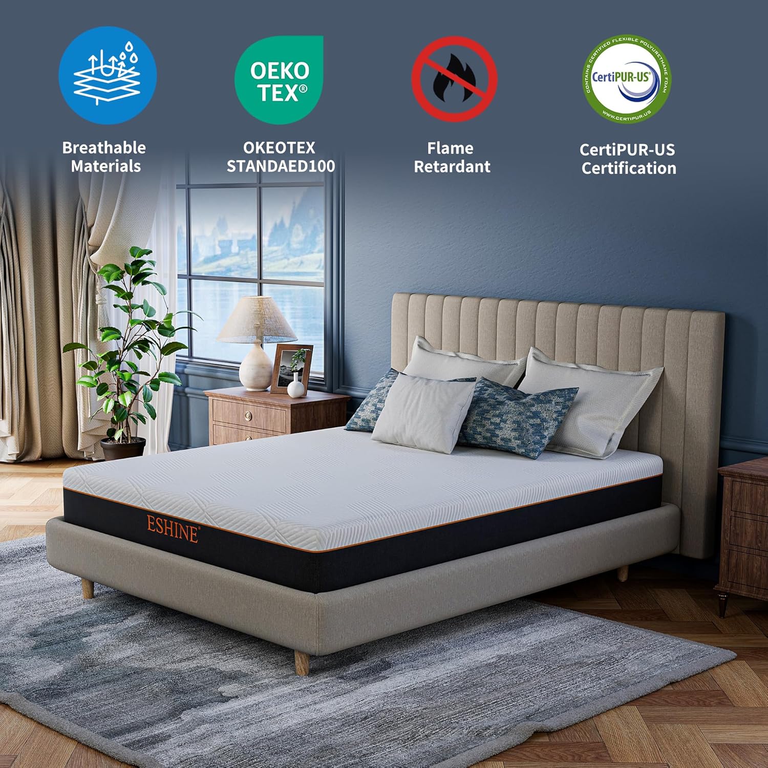 ESHINE Queen 10 Inch Gel Memory Foam Mattress in a Box